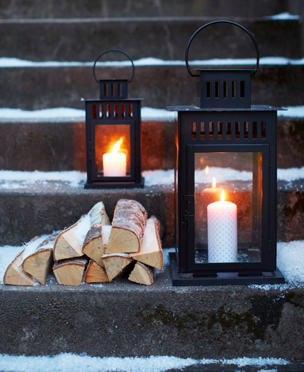 Lampion stojący czarny