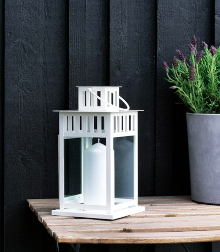 Lampion stojący biały